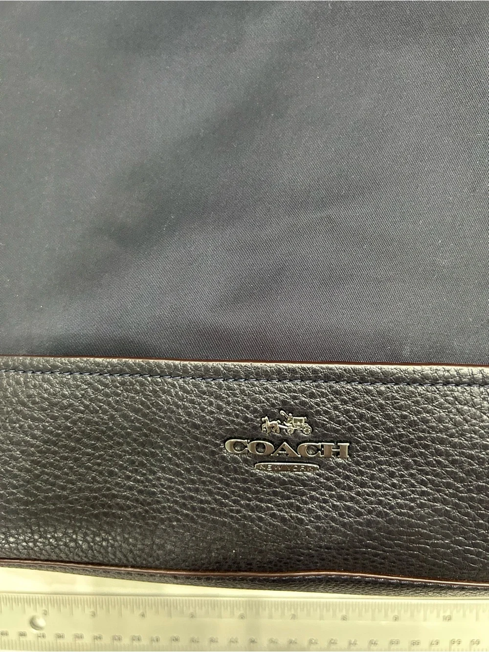 Vintage Coach Navy Nylon Satchel with Convertible Crossbody Strap